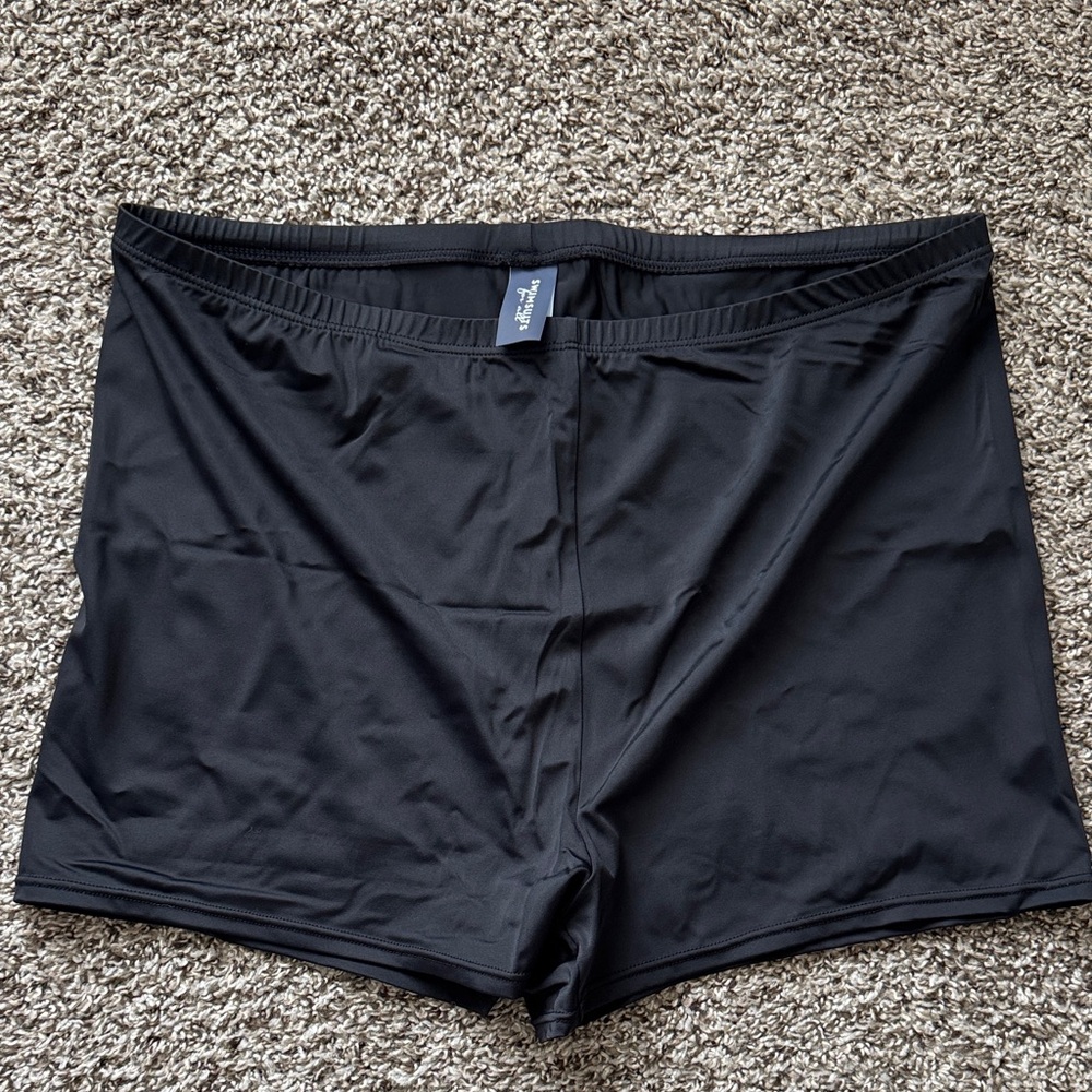 Swimsuits For All Black High Waisted Swim Shorts. Size 22